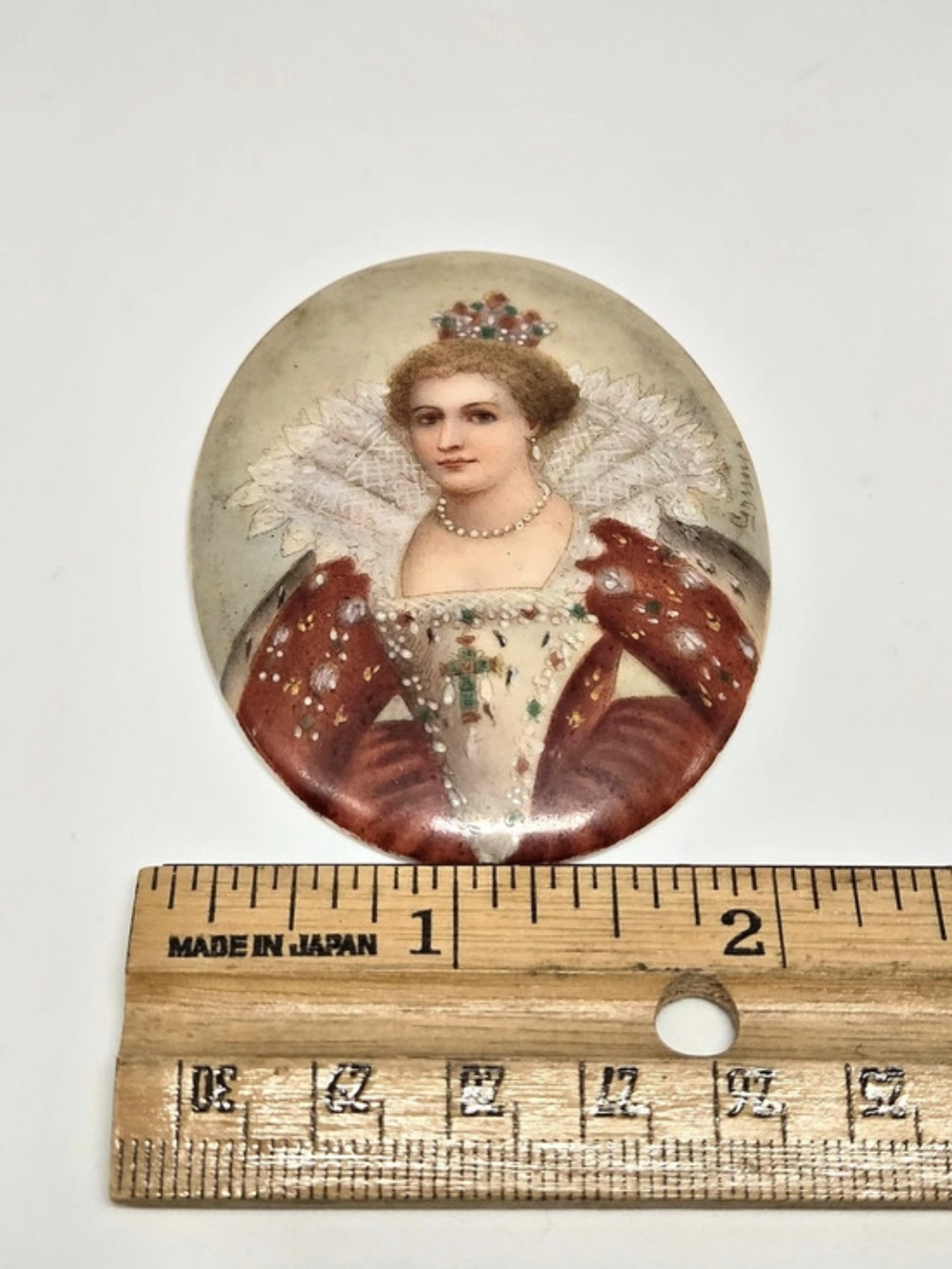Miniture Portrait Painting Of Marie De Medici French Queen